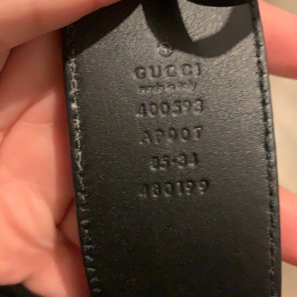 GUCCI Black Leather belt with Double G buckle - Picture 4 of 8